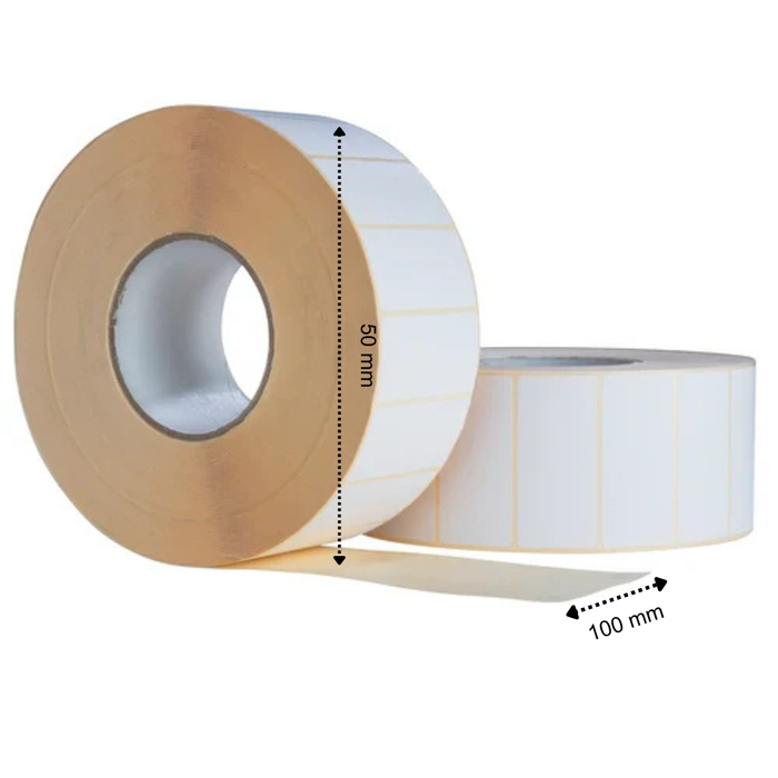 Étiquettes thermiques 100x50 mm – 3500 étiquettes par rouleau, noyau 76 mm, blanches, ECO, permanentes