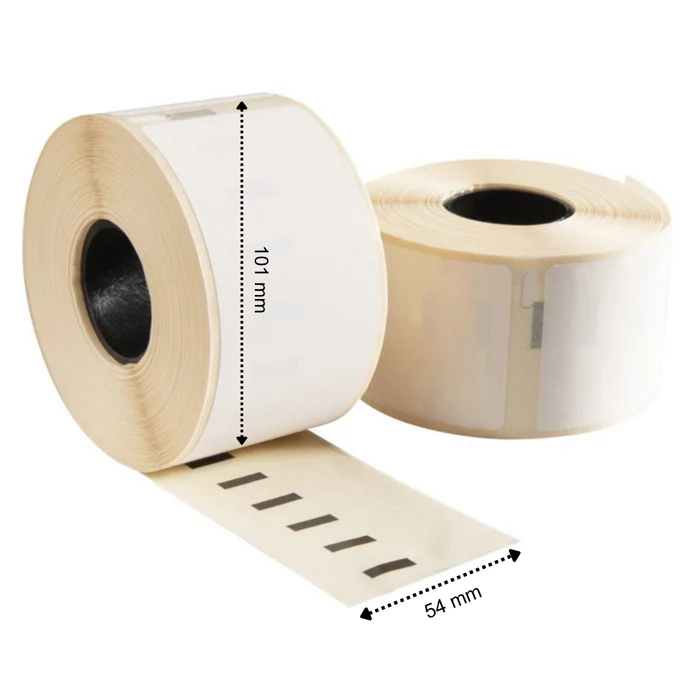 Étiquettes compatibles Dymo 99014 / S0722430, 101 mm x 54 mm, 220 étiquettes par rouleau, blanches, permanentes