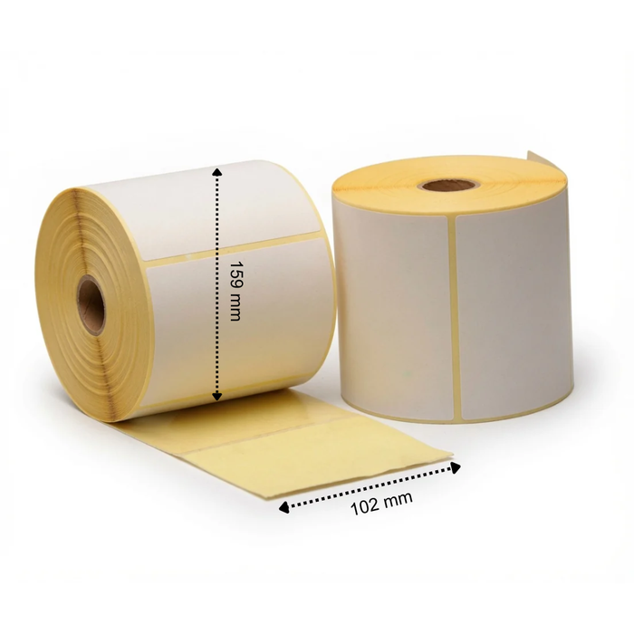 Étiquette thermique, 102 mm x 159 mm, 280 étiquettes par rouleau, noyau 25 mm, blanc, ECO, permanent