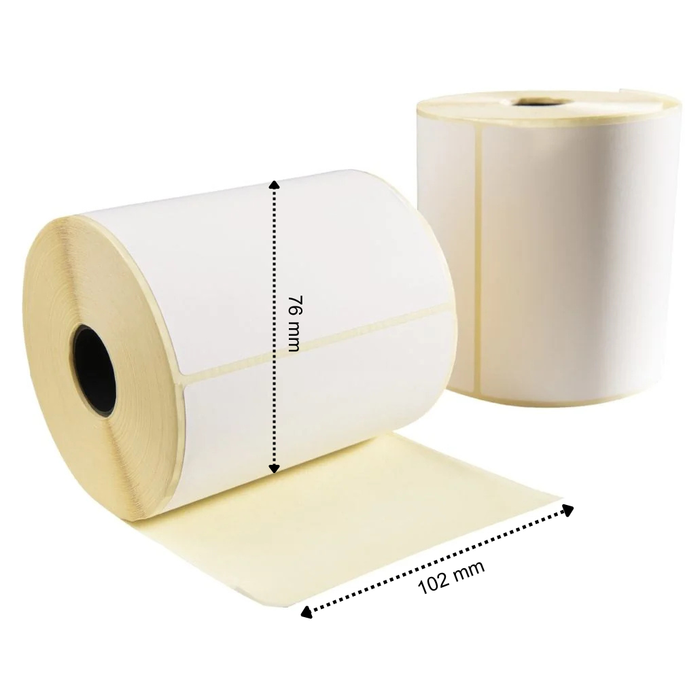 Étiquette thermique, 102 mm x 76 mm, 930 étiquettes par rouleau, noyau 25 mm, blanc, ECO, permanent