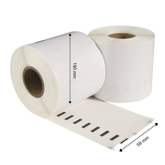 Etiquettes compatibles Dymo 99019 190x59 mm – 110 étiquettes blanches permanentes