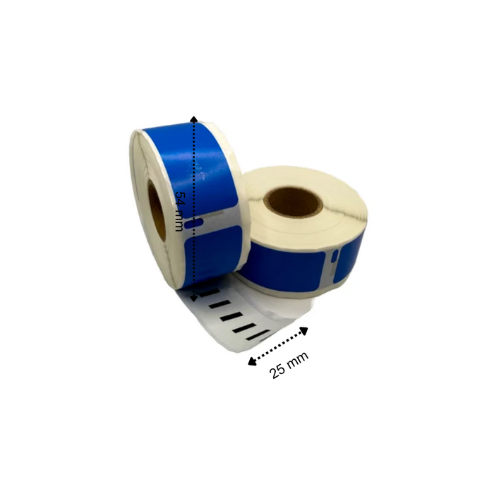 Dymo 11352 Étiquettes compatibles 54x25 mm 500 étiquettes par rouleau Bleu Permanent pour imprimantes d'étiquettes