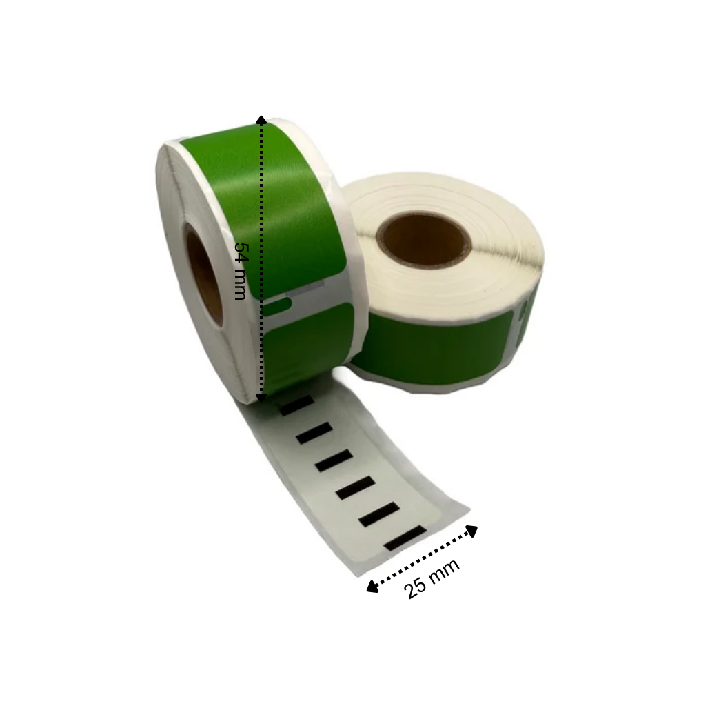 Dymo 11352 étiquettes compatibles 54x25 mm 500 étiquettes par rouleau vert permanent pour imprimantes d'étiquettes