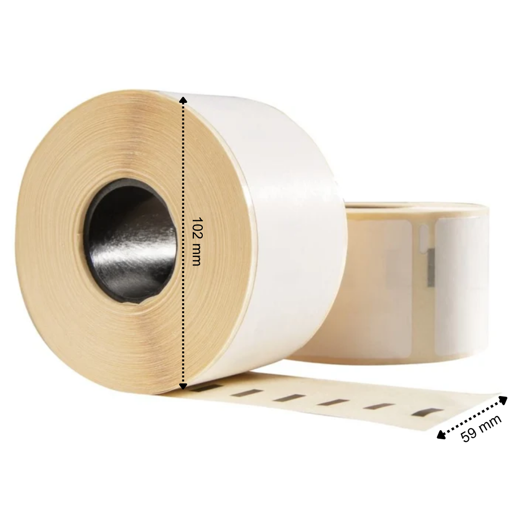 Étiquettes en plastique compatibles Dymo 1933088, 59 mm x 102 mm, 300 étiquettes par rouleau, blanches, PP permanentes