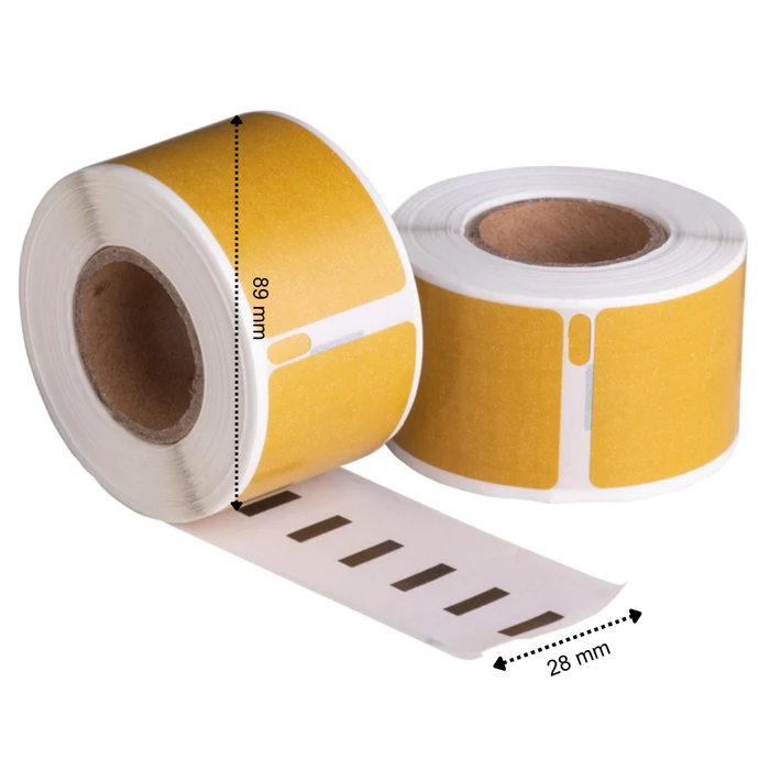 Étiquettes compatibles Dymo 99010 Gold, 89 mm x 28 mm, 130 étiquettes, permanentes