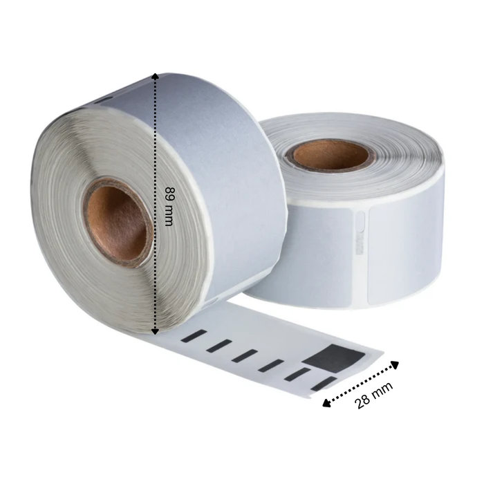 Étiquettes compatibles Dymo 99010 Silver, 89 mm x 28 mm, 260 étiquettes, permanentes