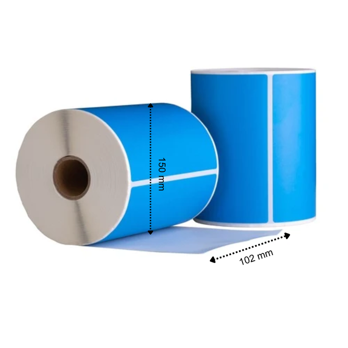 Étiquettes d'expédition Bleu, 102 mm x 150 mm, 280 étiquettes par rouleau, noyau 25 mm, Thermal ECO, permanentes