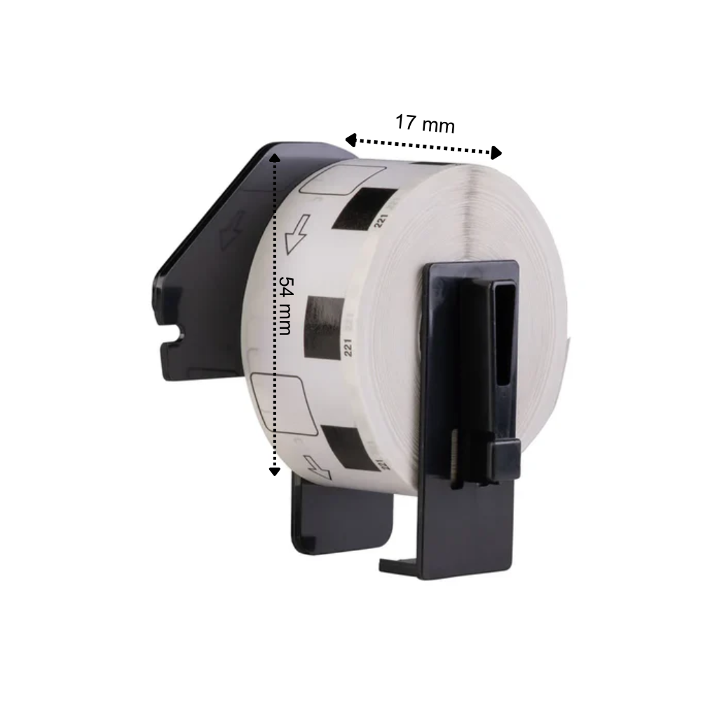 Étiquettes compatibles Brother DK-11204, 17 mm x 54 mm, 400 étiquettes par rouleau, support Brother inclus, permanentes