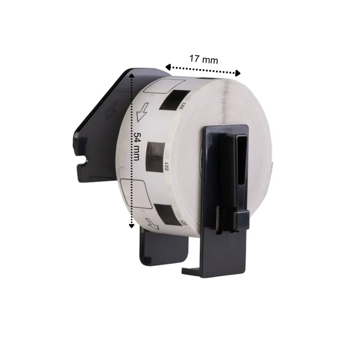Étiquettes compatibles Brother DK-11204, 17 mm x 54 mm, 400 étiquettes par rouleau, support Brother inclus, permanentes