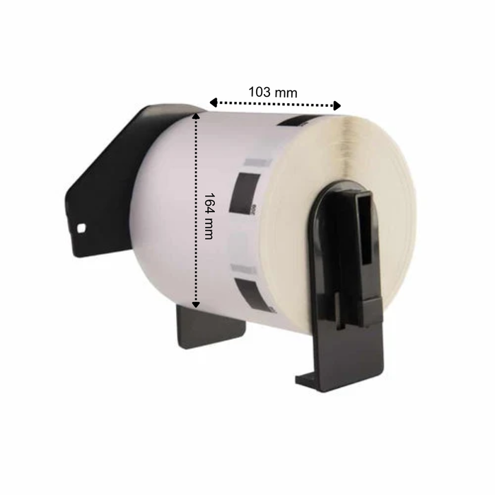 Étiquettes compatibles Brother DK-11247, 103 mm x 164 mm, 180 étiquettes par rouleau, support Brother inclus, permanentes