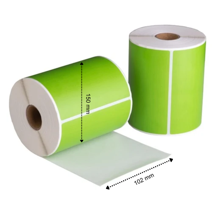 Étiquettes d'expédition Vert 102x150 mm 280 étiquettes par rouleau Noyau 25 mm Thermique ECO Permanent