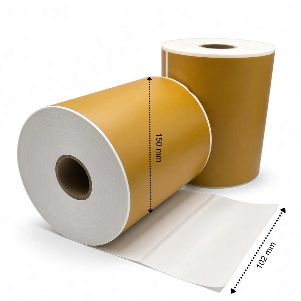 Étiquettes d'expédition Or, 102 mm x 150 mm, 280 étiquettes par rouleau, noyau 25 mm, Thermal ECO, permanentes