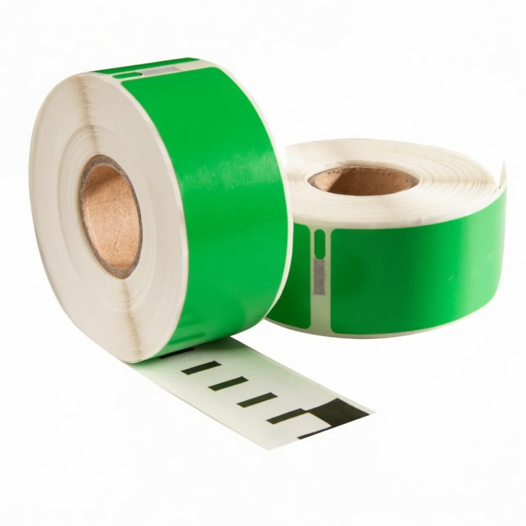 Dymo 99012 Étiquettes compatibles vertes, 89 mm x 36 mm, 260 étiquettes, permanentes