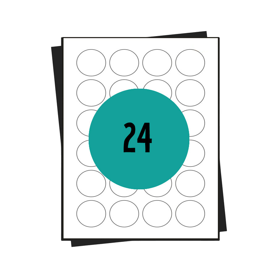 Feuilles d'autocollants A4, 24 par feuille, 70 x 36 mm, blanc, permanent - 100 feuilles