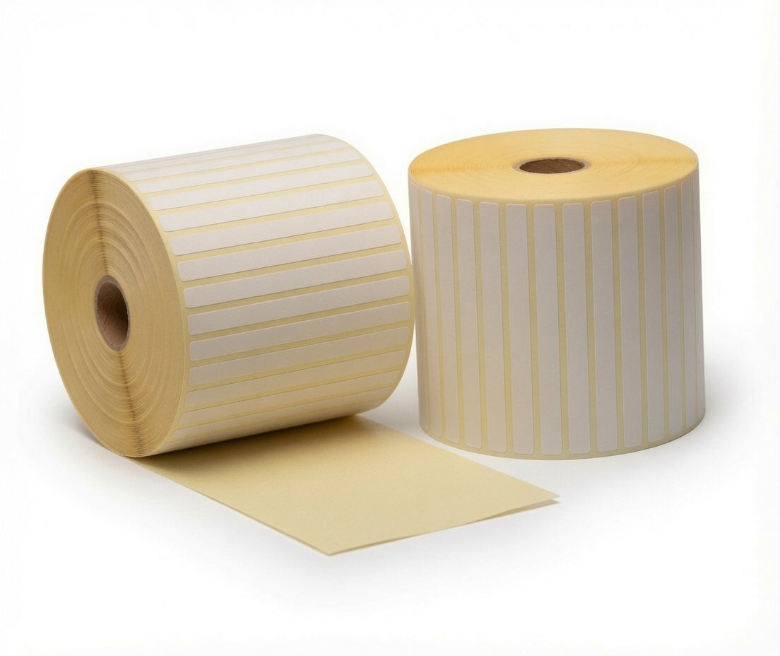 Étiquette thermique, 60 mm x 12 mm, 5000 étiquettes par rouleau, noyau 25 mm, blanc, Thermo ECO, permanent