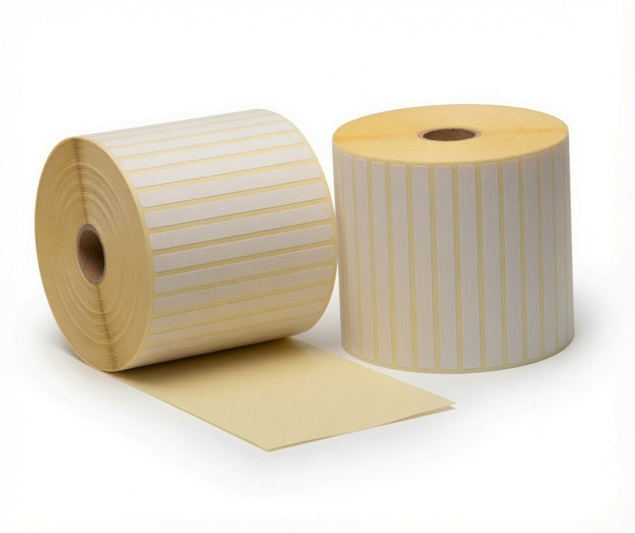 Étiquette thermique, 60 mm x 12 mm, 5000 étiquettes par rouleau, noyau 25 mm, blanc, Thermo ECO, permanent