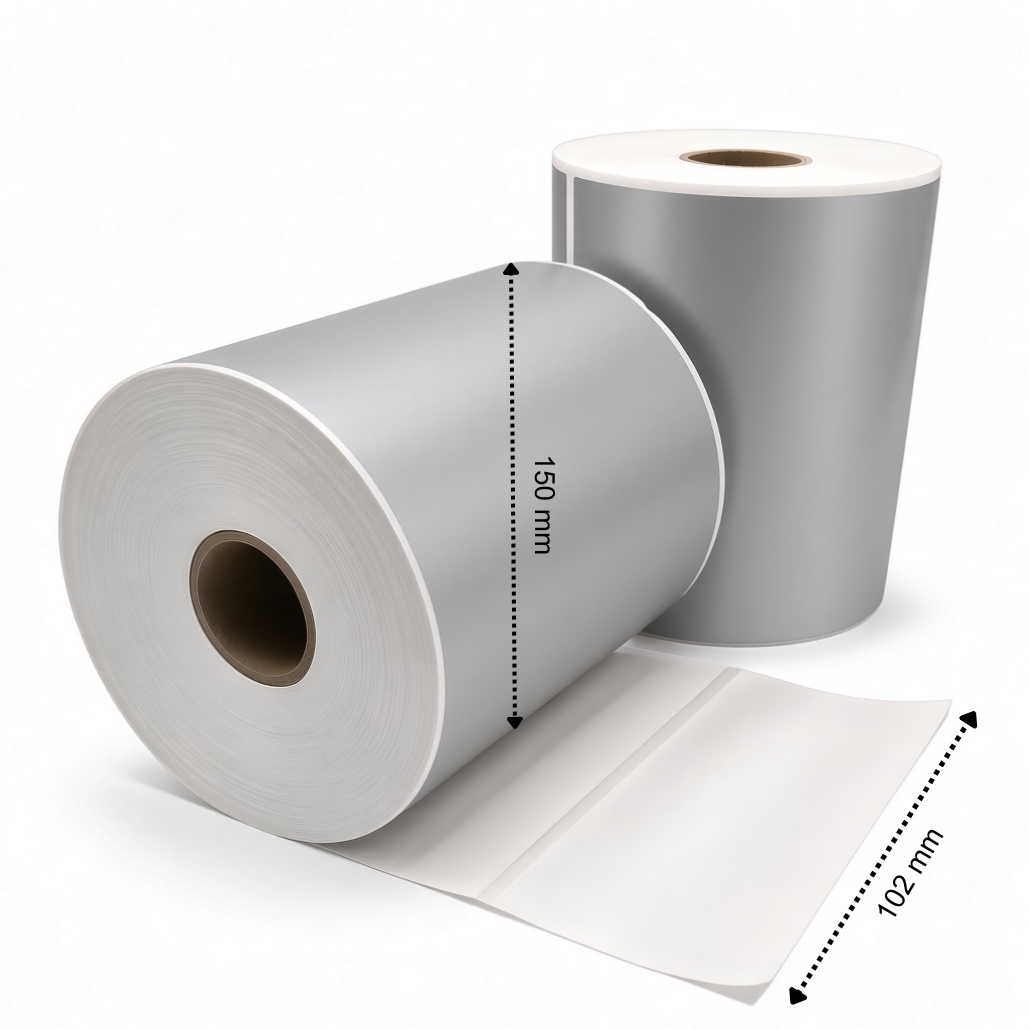 Étiquettes d'expédition Argent, 102 mm x 150 mm, 280 étiquettes par rouleau, noyau 25 mm, Thermal ECO, permanentes