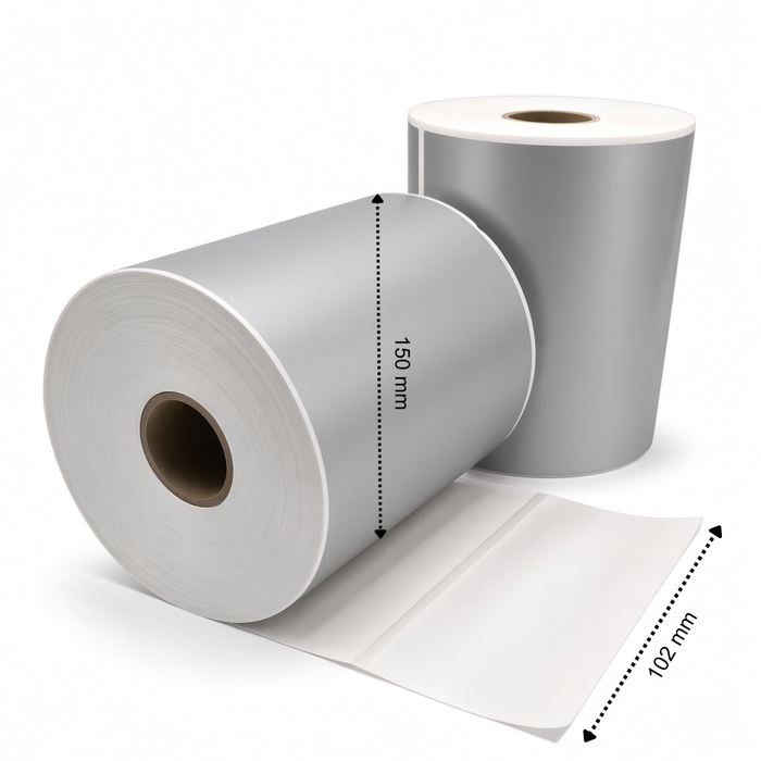 Étiquettes d'expédition Argent, 102 mm x 150 mm, 280 étiquettes par rouleau, noyau 25 mm, Thermal ECO, permanentes