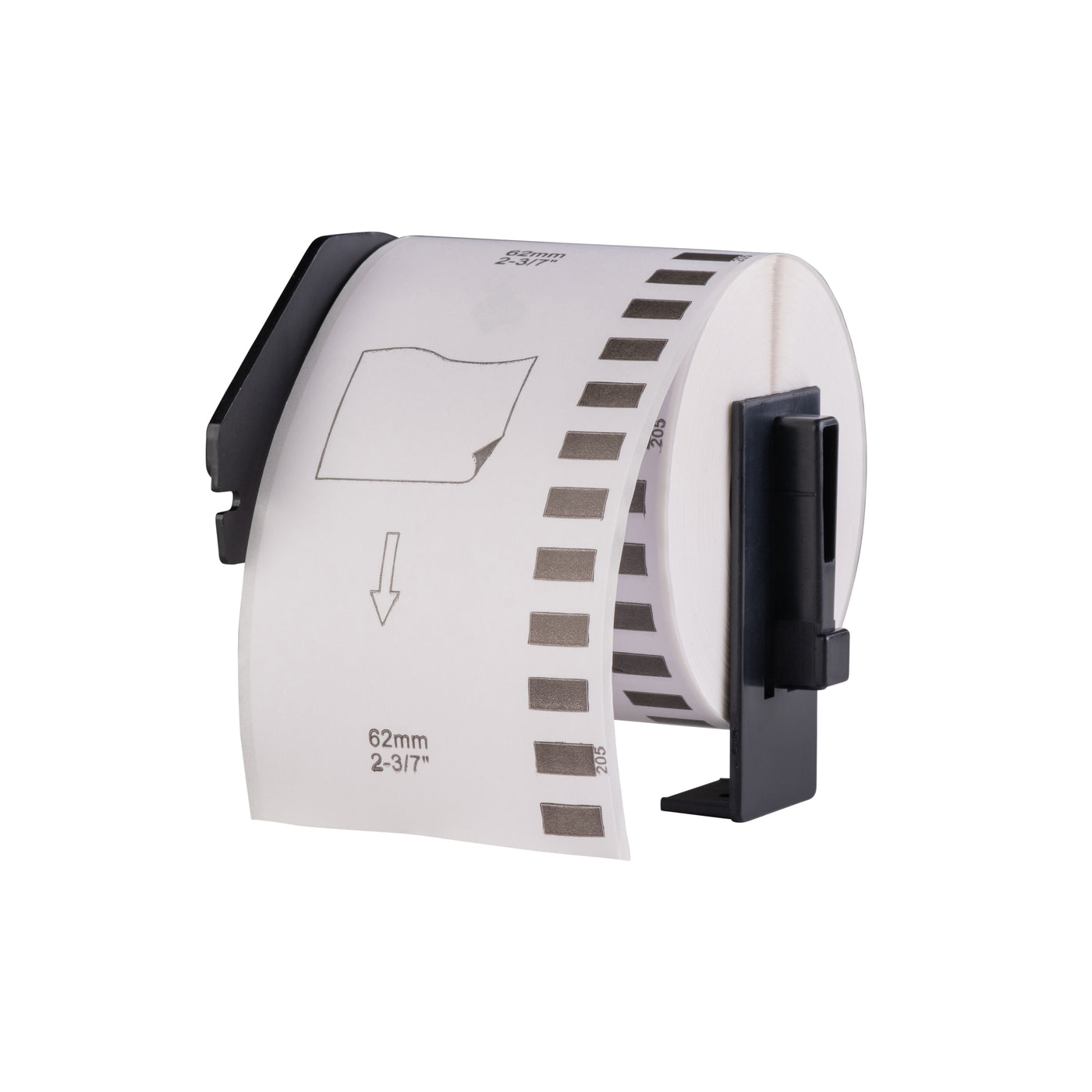 Étiquettes compatibles Brother DK-44205, 62 mm x 30,48 m, avec support Brother, amovible