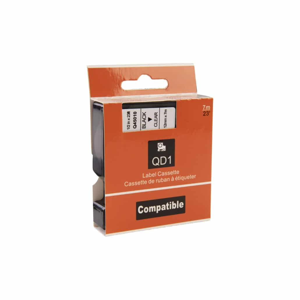 Dymo D1 Compatible 45015 (S0720550) ruban rouge sur blanc 12 mm x 7 m