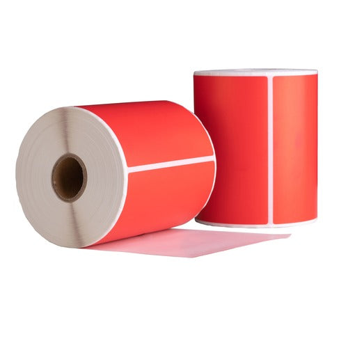 Étiquettes d'expédition Zebra rouge, 102 mm x 150 mm, 280 étiquettes par rouleau, noyau 25 mm, Thermal ECO, permanentes