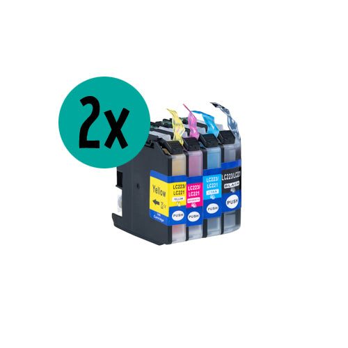 2x Brother LC-1000BK - LC-51BK - LC-970BK cartouche d'encre compatible CMJN XL pack discount